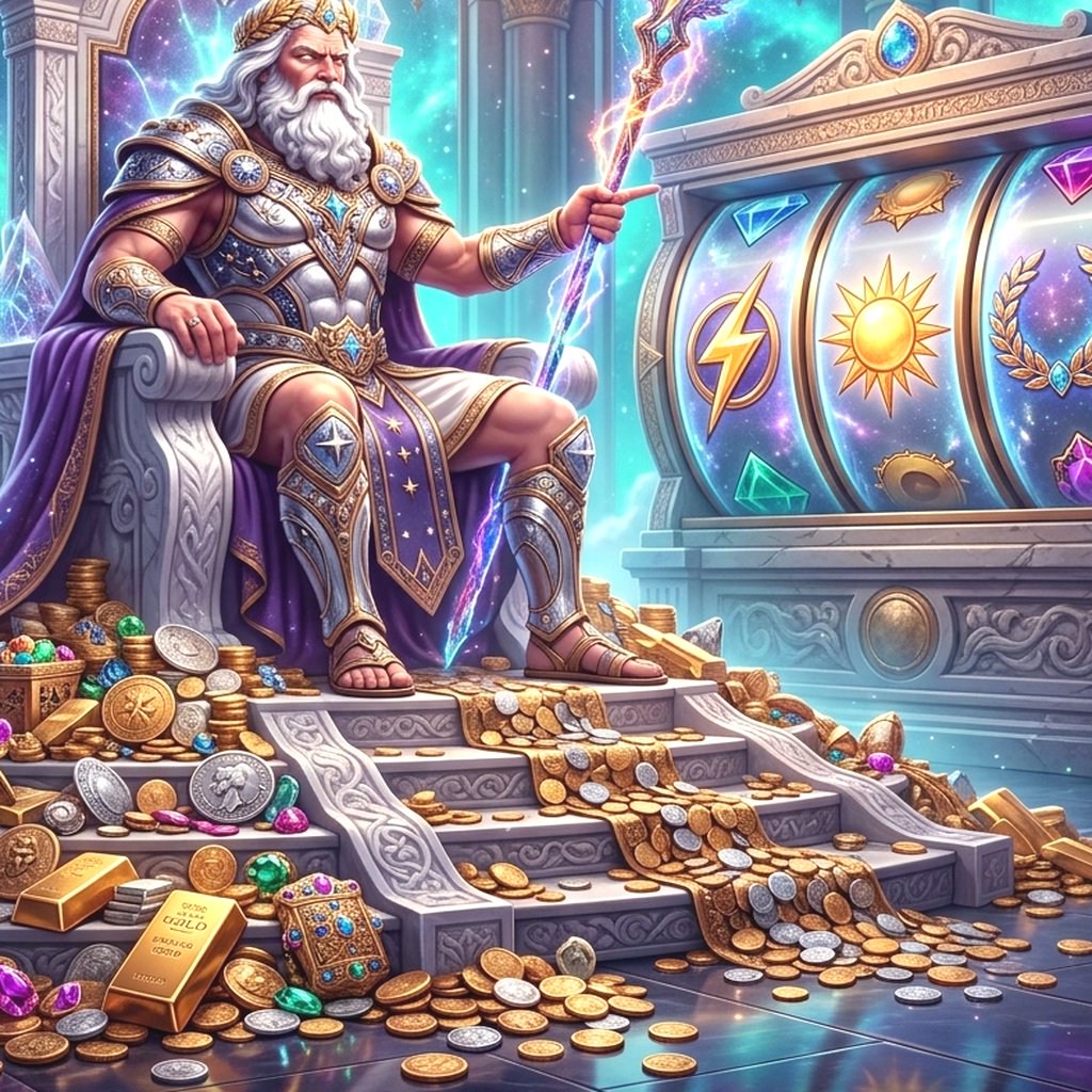 Màn hình chính trò chơi Fortune Gems với các dòng thưởng đá quý